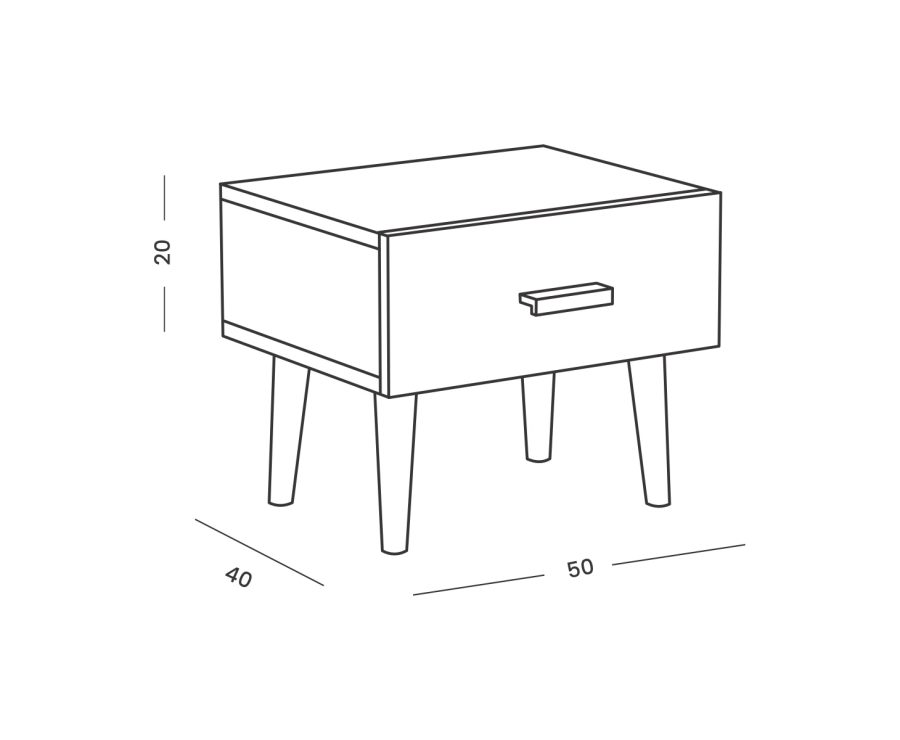 Noční stolek Bianca - rozměry